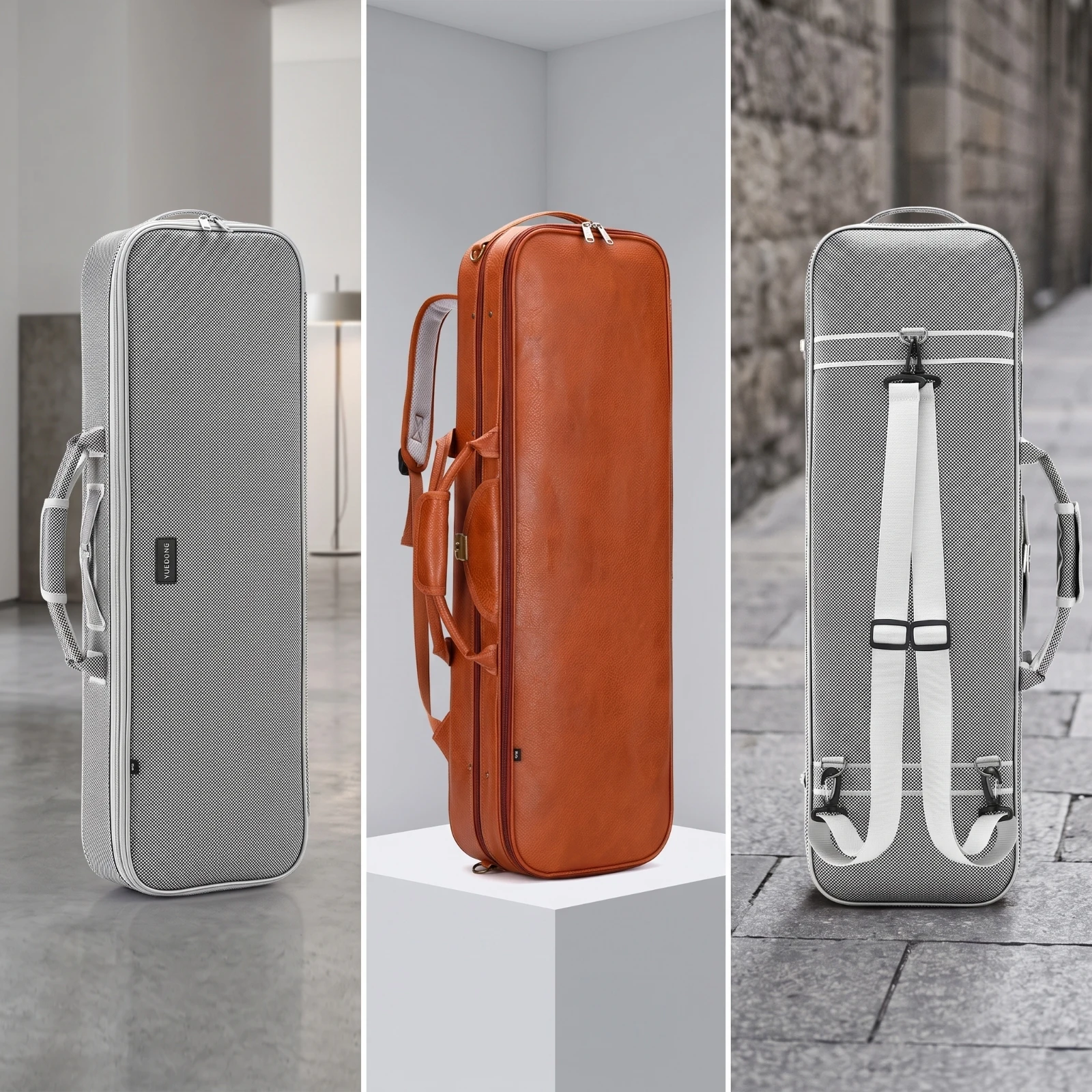 Violin Case with Shoulder Straps Portable Violin Case with Straps Lightweight Shock-Absorbing for Violinists, Travel, Lessons