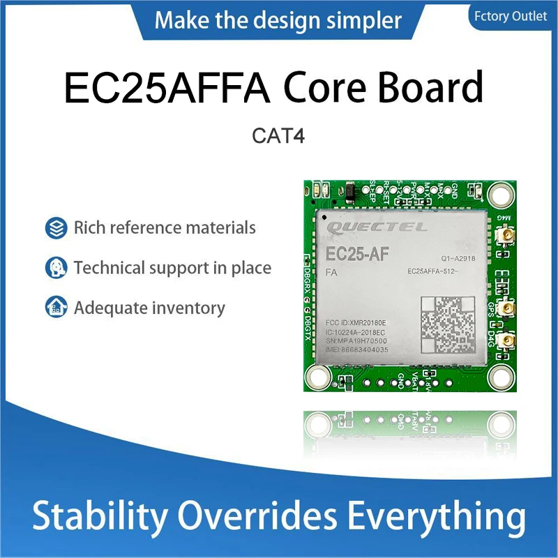 EC25AFFA Single-row needle Core board 4G LTE CAT4 Module Development kit Support USB/TTL for North America EC25AFFA-512-SGAS