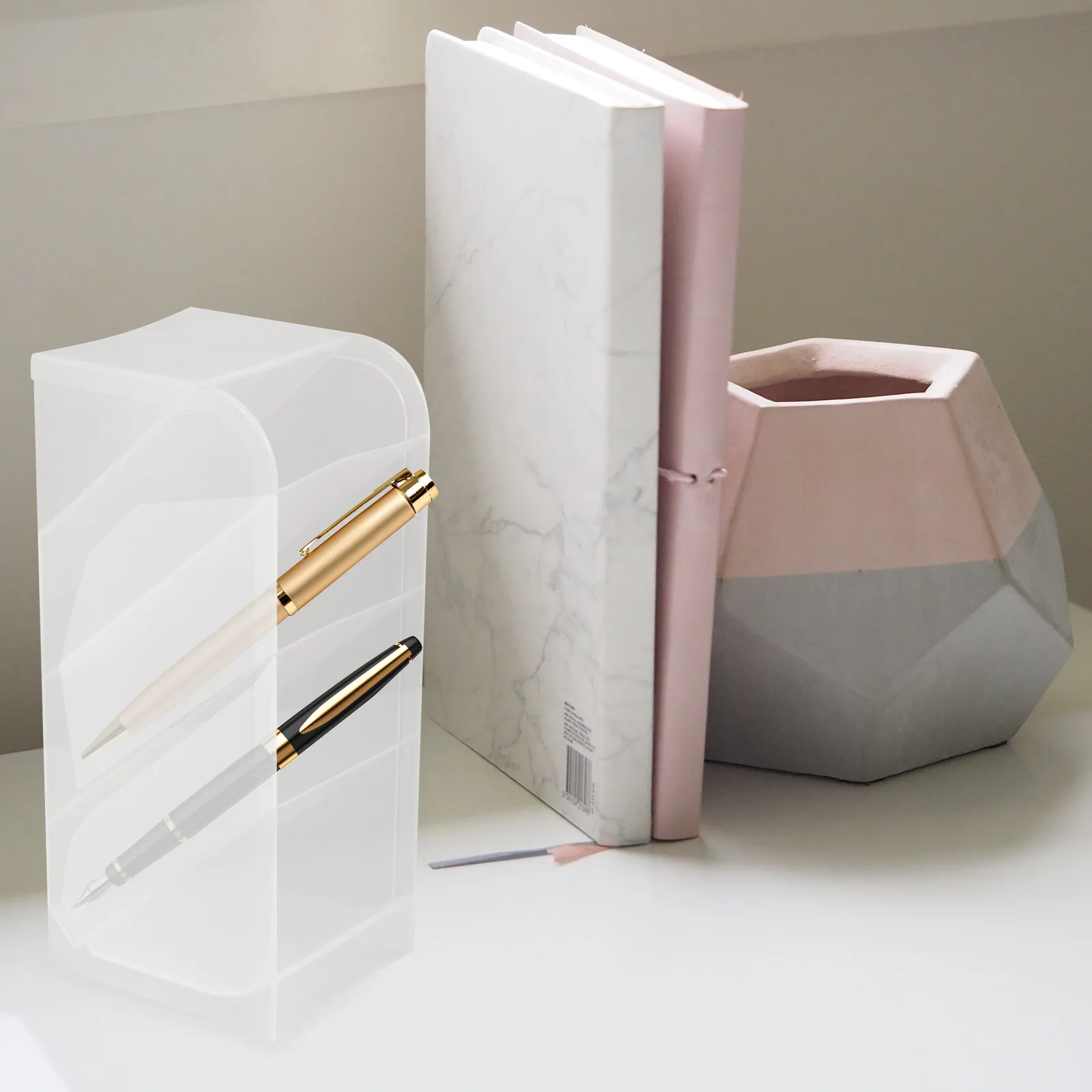 3Pcs Makeup Brush Holder Vertical Pen Organizer for Desk Stationery Storage Multi Compartment Pencil Cup Organizer