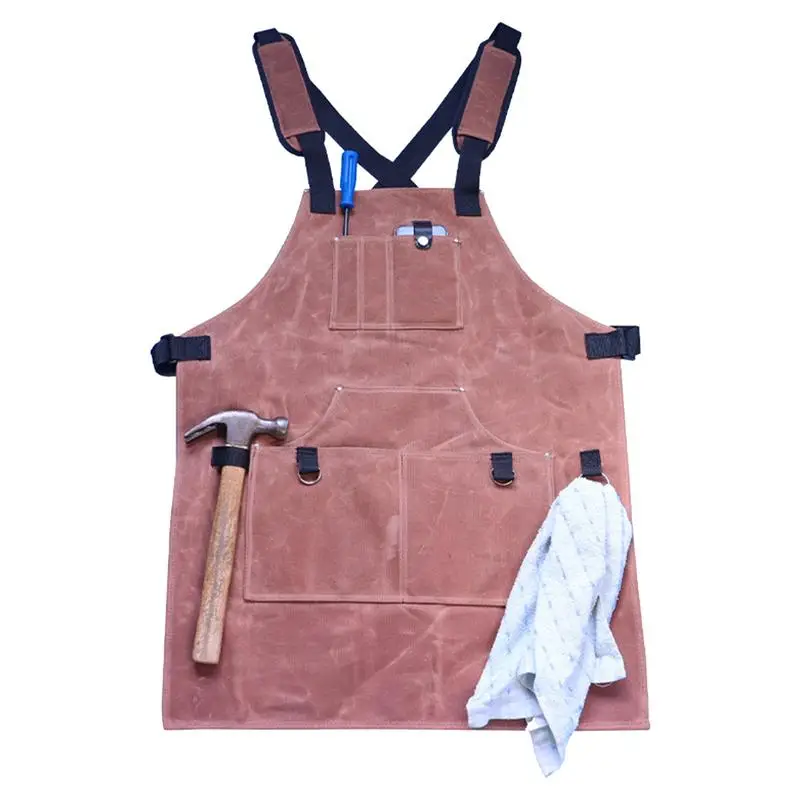 Work Apron Carpenter Aprons With Multiple Pockets Heavy Duty Aprons Multifunctional Apron For Women Men For Wrench Hammer Gloves