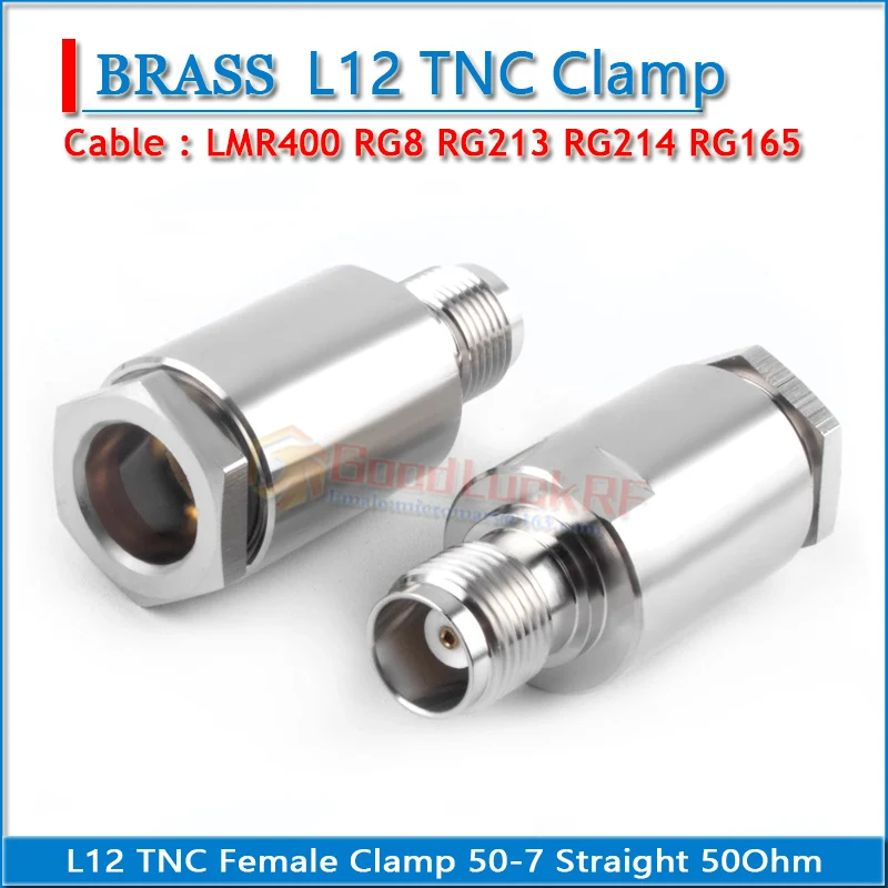 

L12 TNC Female Male Clamp Soldered LMR400 RG8 RG213 RG214 RG165 7D-FB Cable Straight 50Ohm Copper RF Connector Adapter Socket