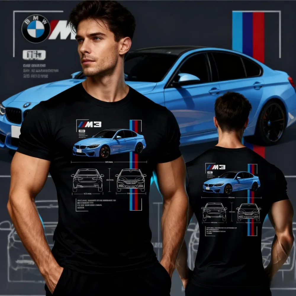 Camiseta Bmw M3 F80 para hombre, regalo y amantes de los coches, cuello redondo, camisetas de verano para motocicleta de secado rápido que absorben el sudor