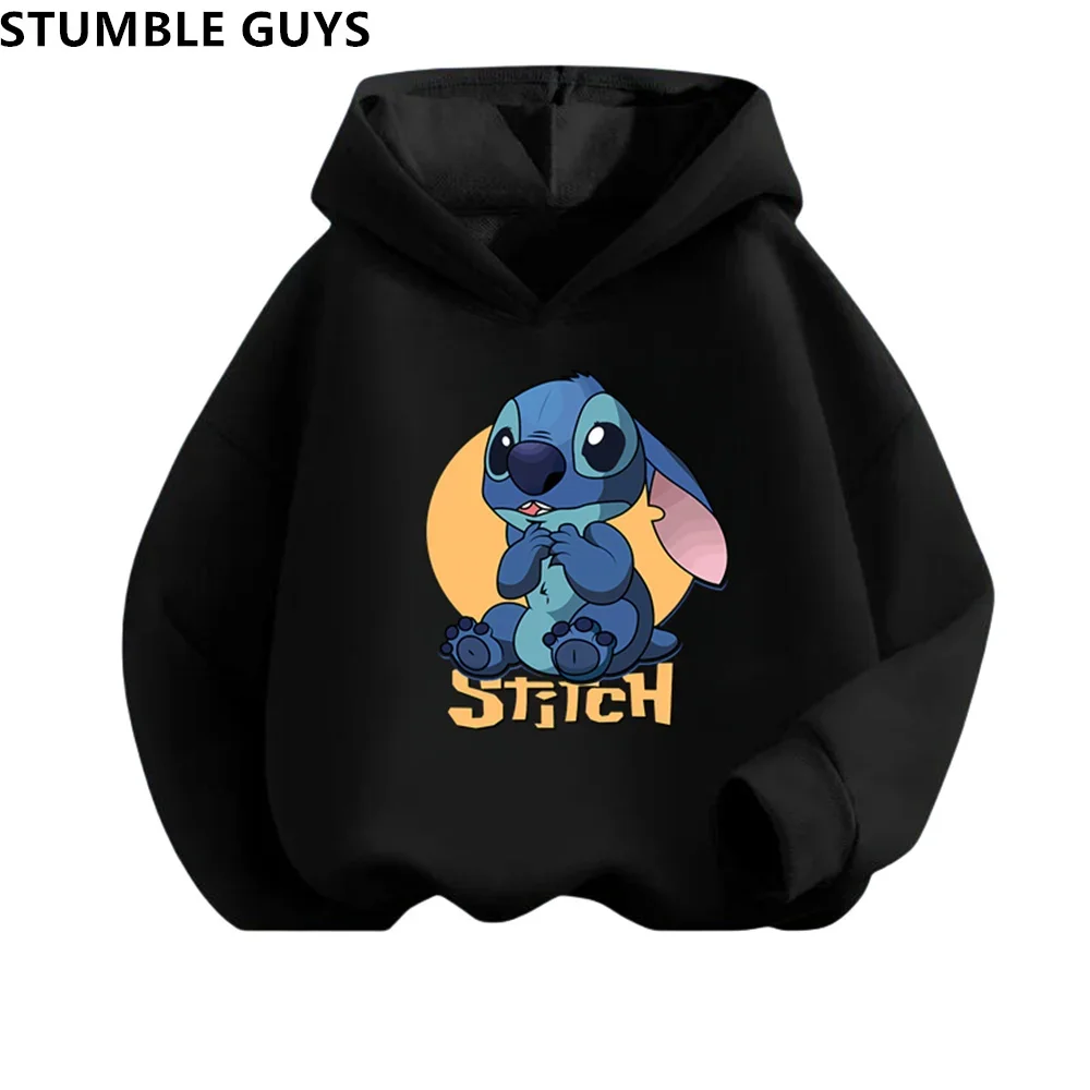 New Stitch Hoodies Girls Sweatshirt Autumn And Winter Long Sleeve Harajuku Pullovers Disney Series Stich Casual Hooded Trucksuit