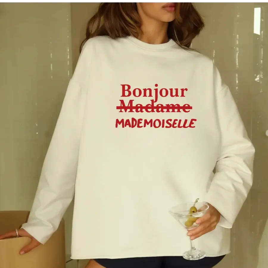 Camisas de manga larga de algodón puro con temperamento Retro, sudaderas finas únicas con estampado de letras bonitas, ropa de calle para mujer, Tops de moda de otoño