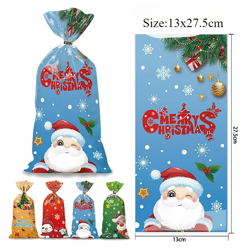 1 Pcs Christmas Santa Claus Cookie Bag Santa Claus Snowman Candy Bag Gift Packaging Xmas New Year Christmas Party Decoration