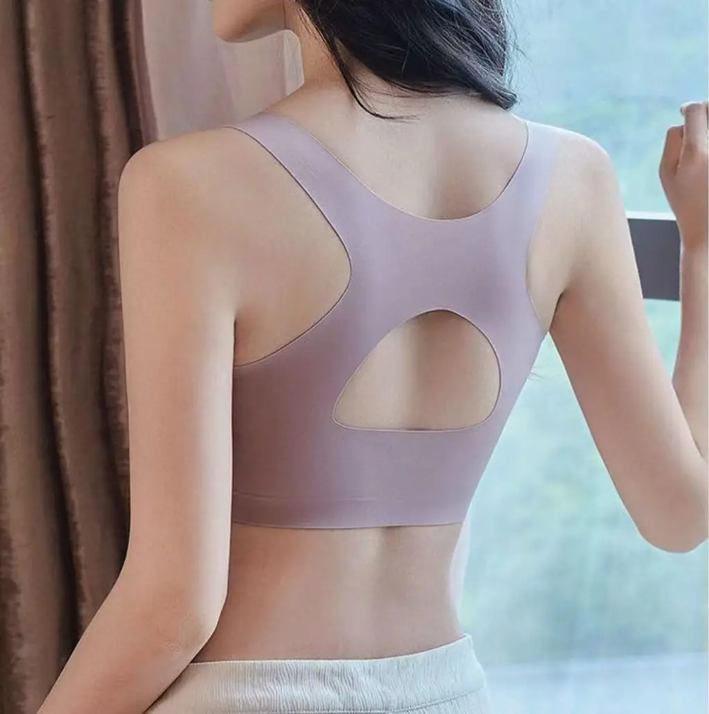 Large Size Front Buckle Underwear Women Big Breasts Look Small Push Up Top No Steel Ring Seamless Beautiful Back Mother Bra Summ