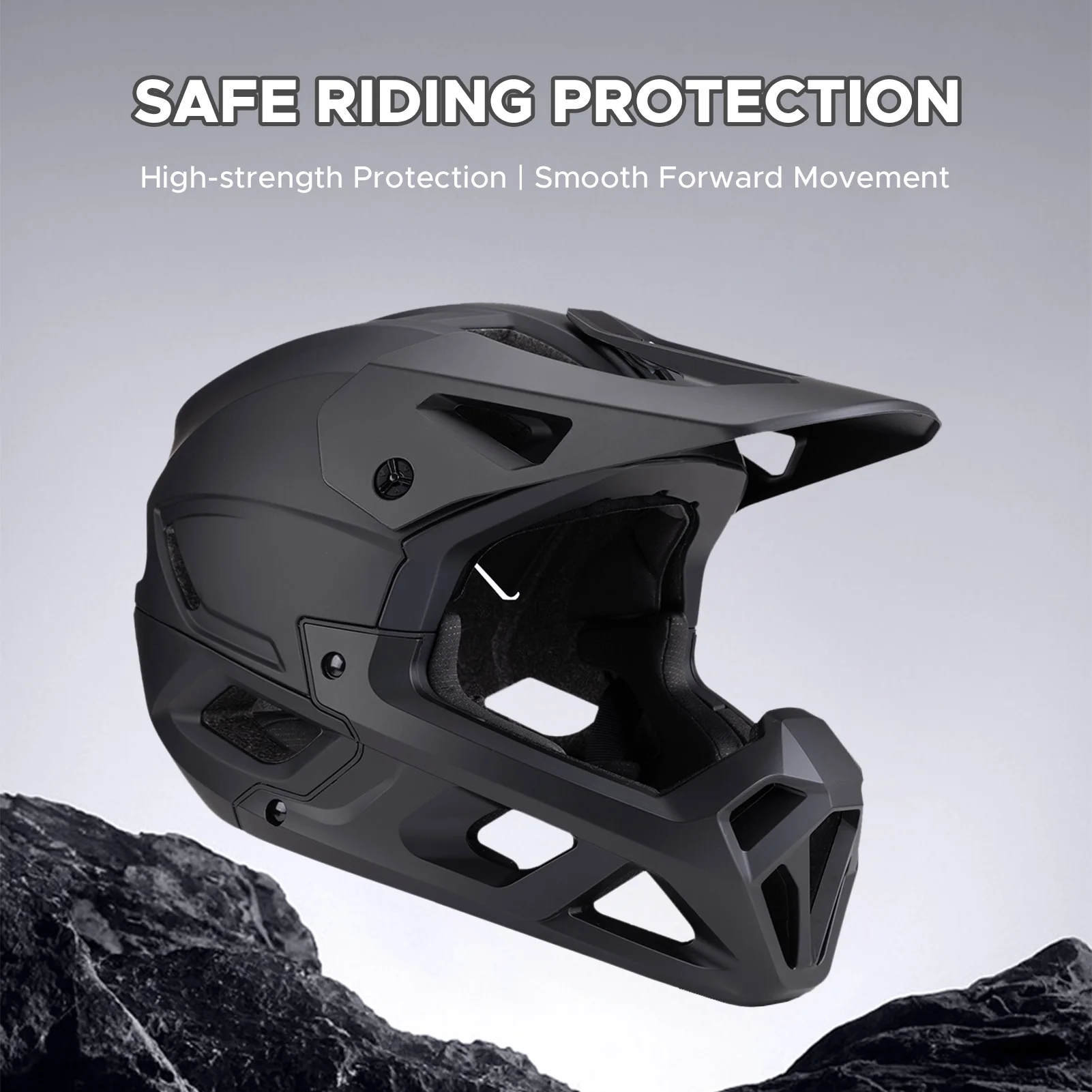 

Mountain Bike Full Face Helmet Off Road Cycling Helmet Lightweight High Protection with Adjustable Visor Removable Liner for Dow