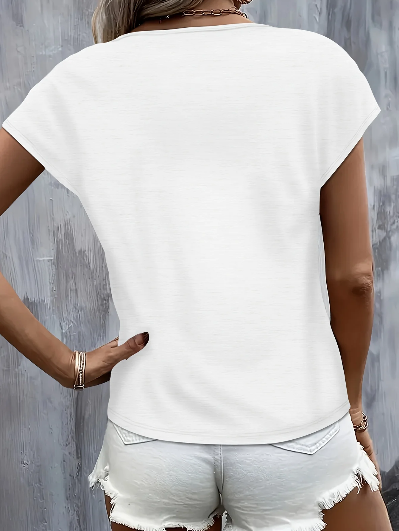 Summer women's short sleeved V-neck loose Modal T-shirt top short sleeved comfortable breathable T-shirt top image 6