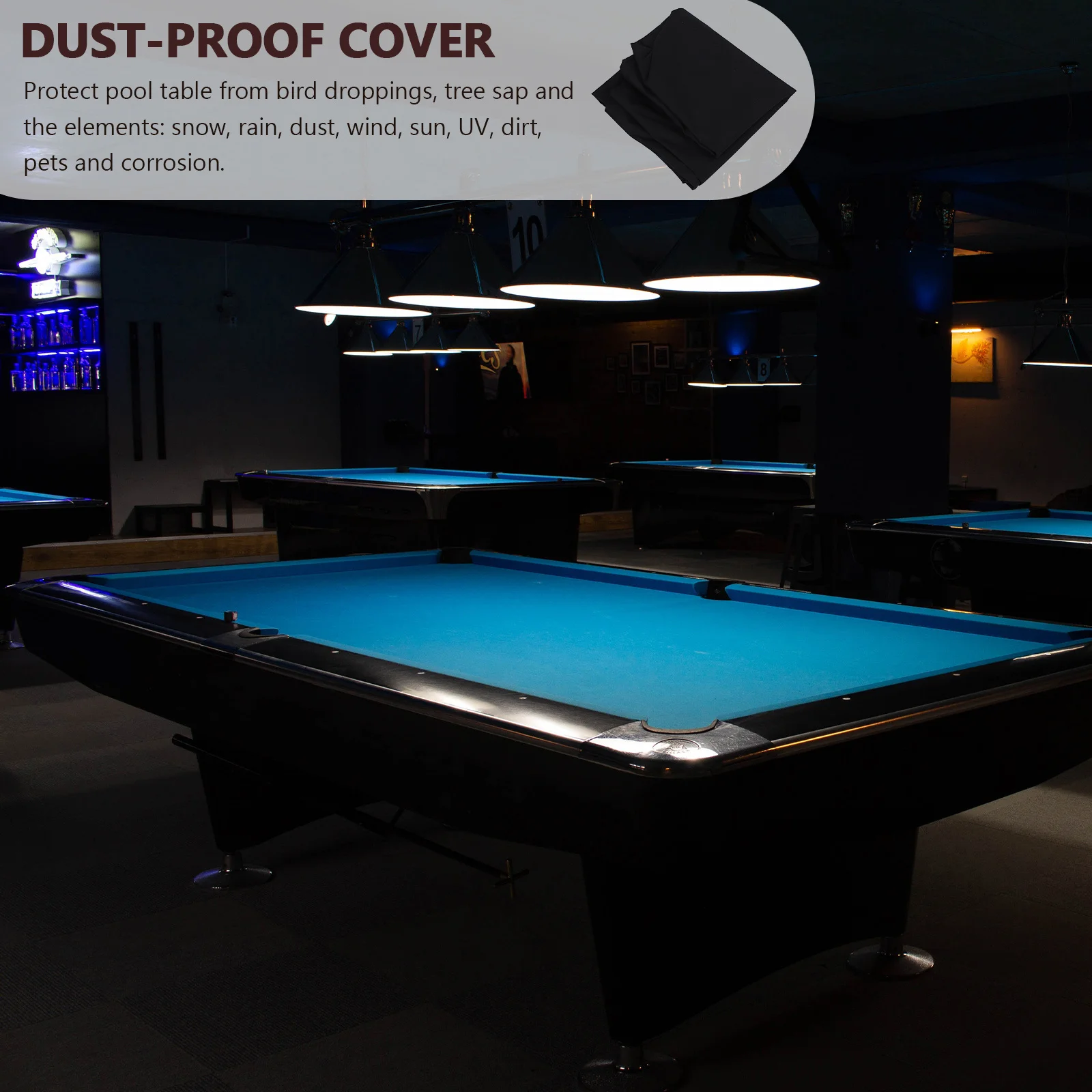 غطاء طاولة بلياردو متين مقاوم للماء من قماش أكسفورد مقاوم للغبار والثلج والحماية من أشعة الشمس غطاء أثاث خارجي #2