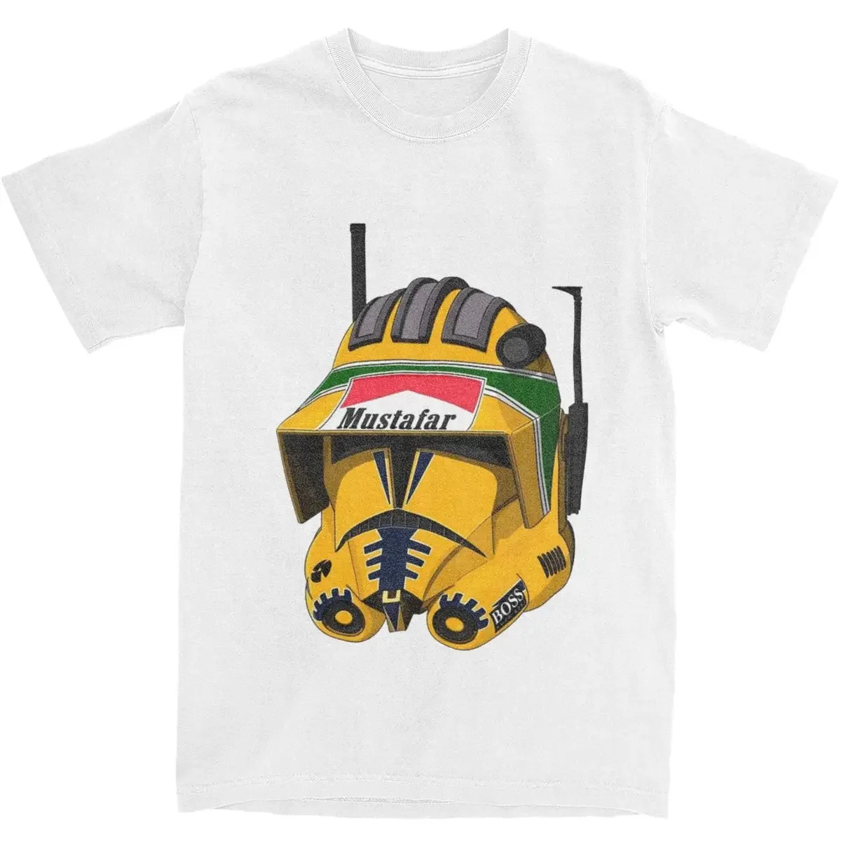 Aryton Senna Helmet Shirt Merchandise Men Women Pure Cotton Vintage T-shirt Short Sleeve Clothing Printed