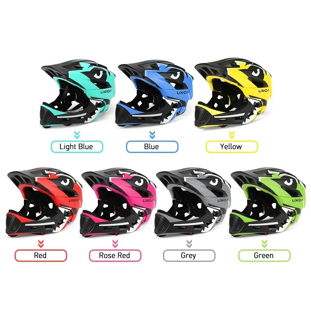 

Kids Adjustable Full Face Helmet Detachable Visor for Biking Skateboarding Impact-Resistant Safety Gear