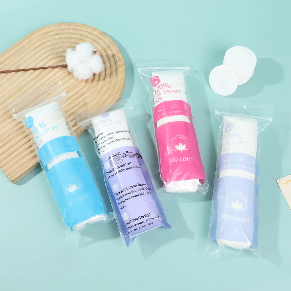 綿ポリエステルパッド ソフトな質感の綿パッド 三層綿パッド 毎日の洗顔用の増粘 メイク落とし