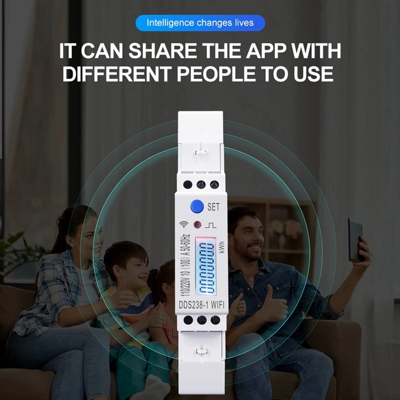 RISE-2X 2 Phase 3 Wires 110V+110V 100A Din Rail 18Mm Tuya WIFI Smart Energy Meter Power Consumption Monitor Kwh Meter