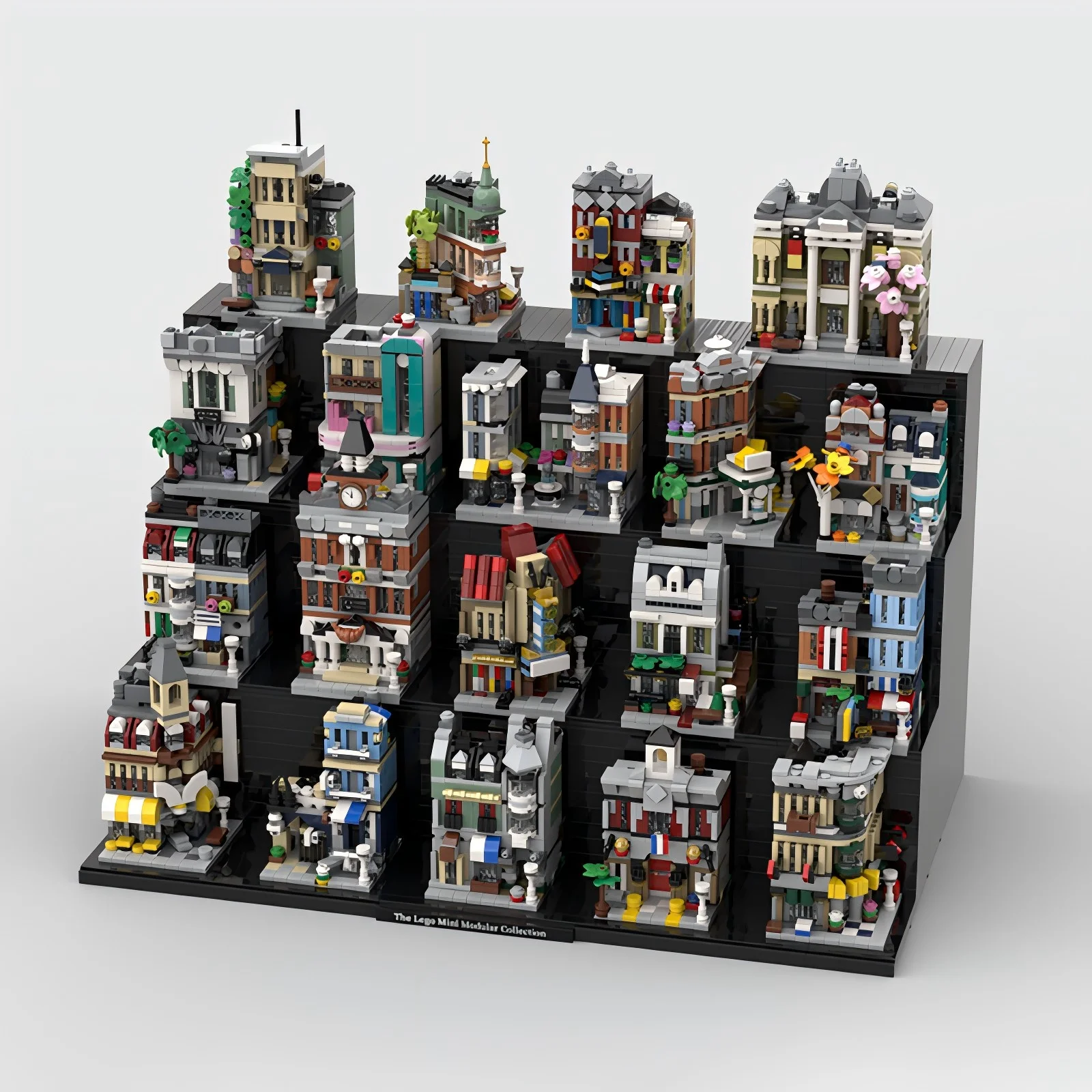 6911p Street View Model Moc Building Bricks Mini Modular The Full Set of 19 Buildings Blocks Gift Christmas Toy DIY Set Assembly