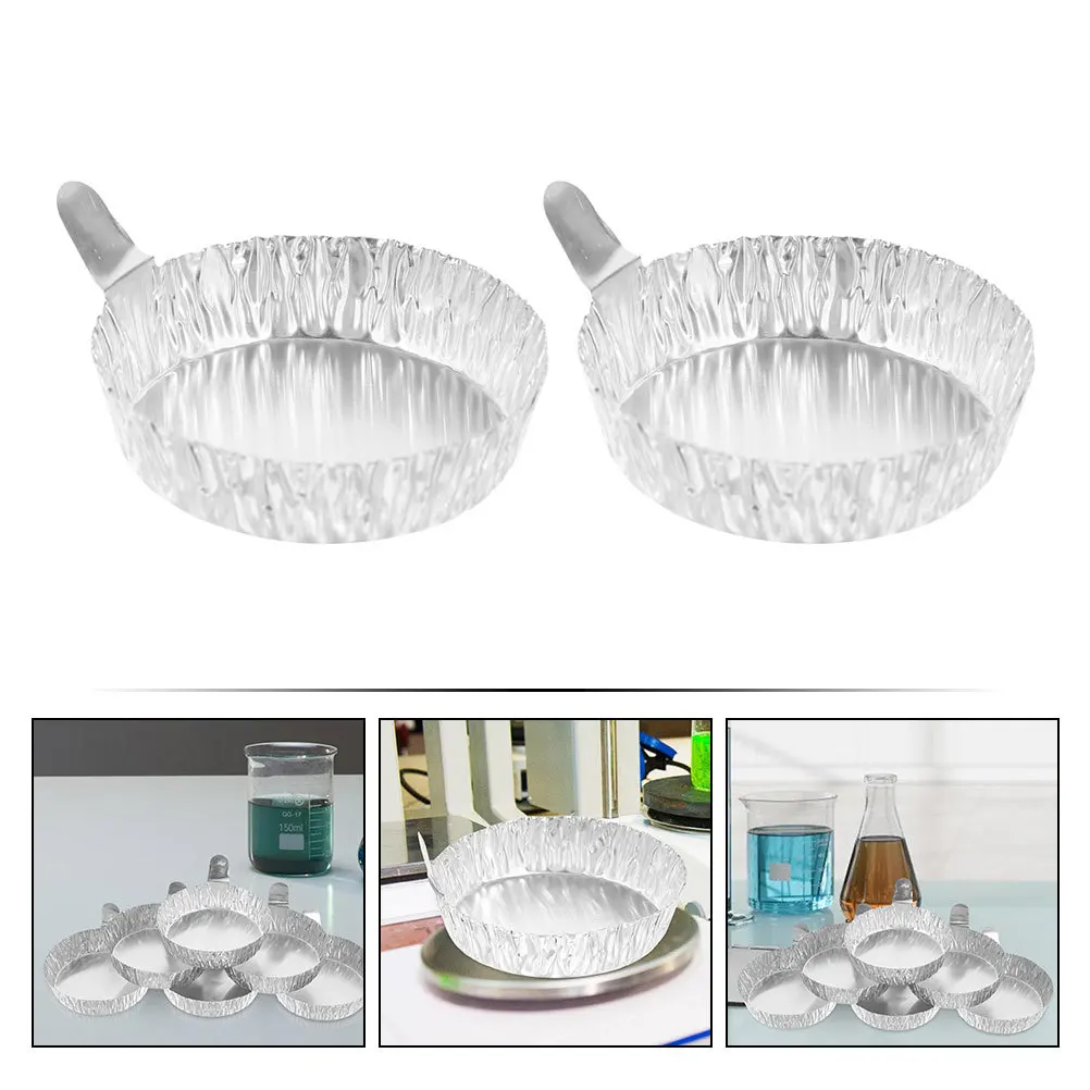 

200Pcs Aluminum Foil Weighing Boats Small Laboratory Weighing Tray with Handles for Powder Liquid Samples Weigh Boats
