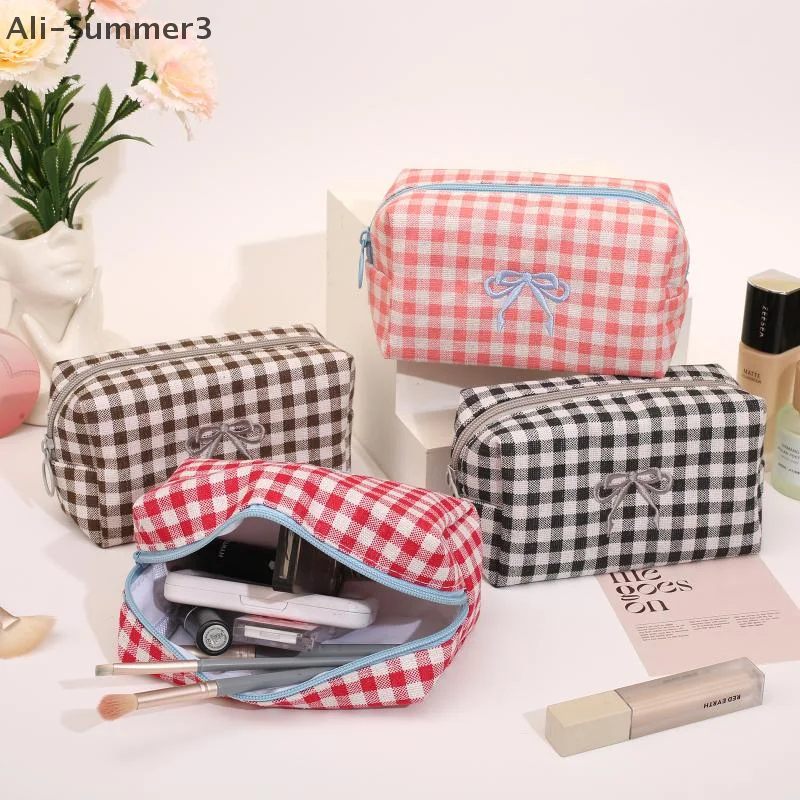 

Bow Cosmetic Bag Makeup Bag Portable Travel Makeup Case Cute Pencil Pouch Women Toiletry Bag For Girls Traveling