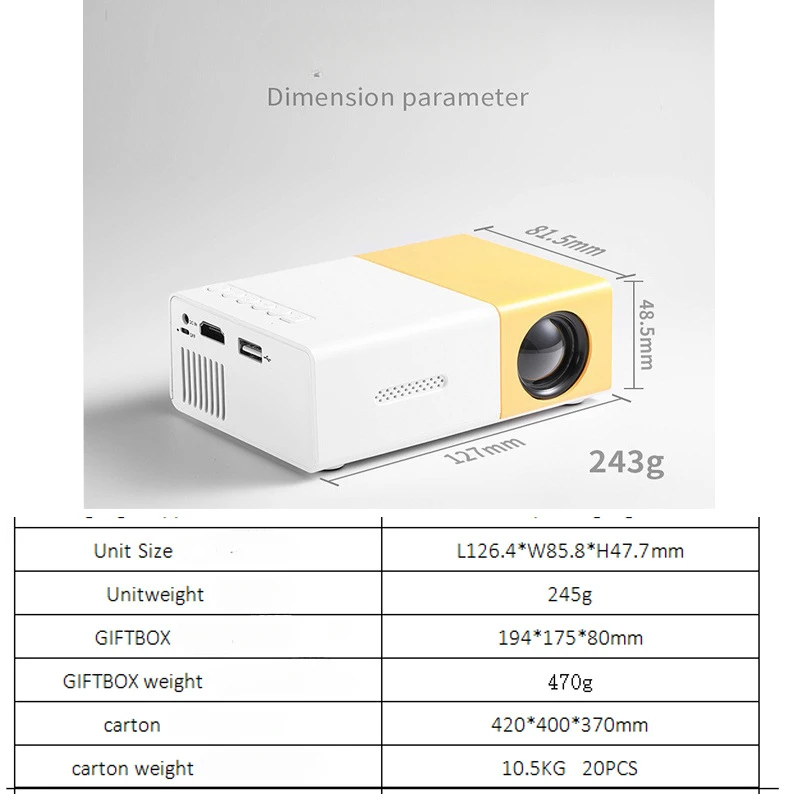 Mini Mini Projector Projector Home HD 1080p Daytime Direct Projection HD Player Game Console Player