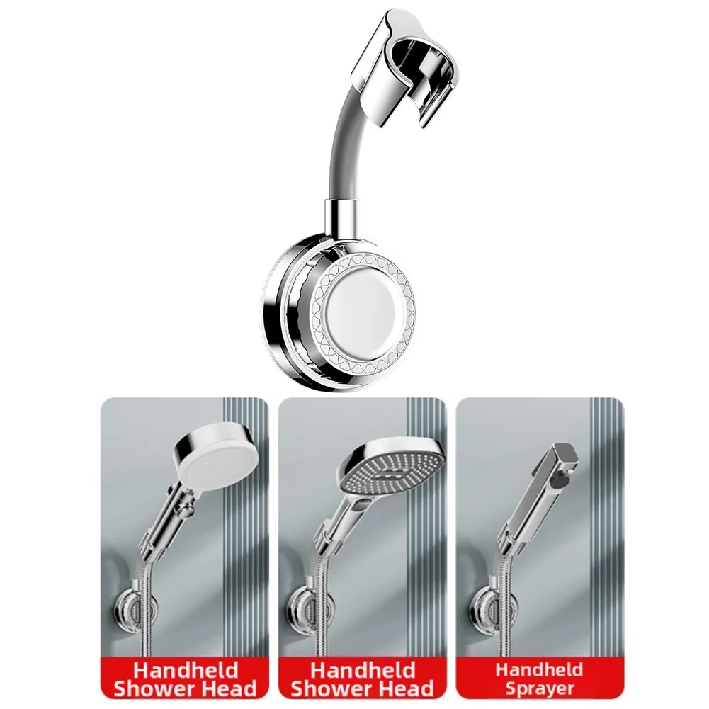 Bathroom Suction Cup Shower Holder Reusable 720 Degree Rotating Adjustable Shower Head Holder Multi Angle Bracket