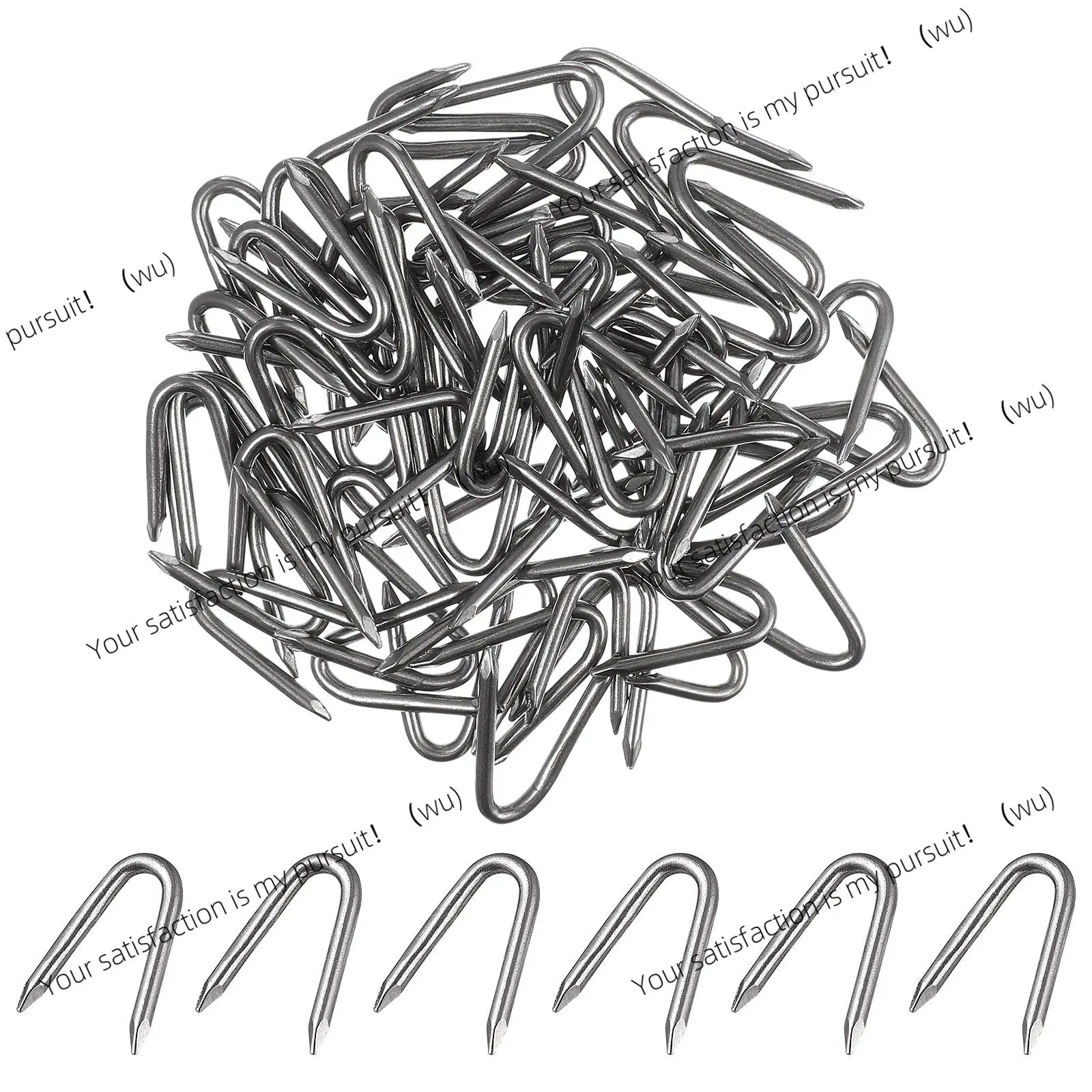 70Pcs U Shaped Nails Iron Material Galvanized Surface Fixing Wire Cable Mesh Fence Posts Wood Posts Garden Fences Field Fences