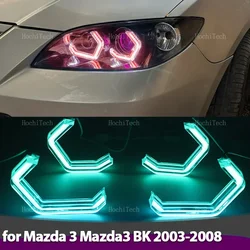Multi Colors RGB Rings M4 style Light LED Angel Eyes Kit with APP control For Mazda 3 Mazda3 BK sedan hatchback 2003-2008