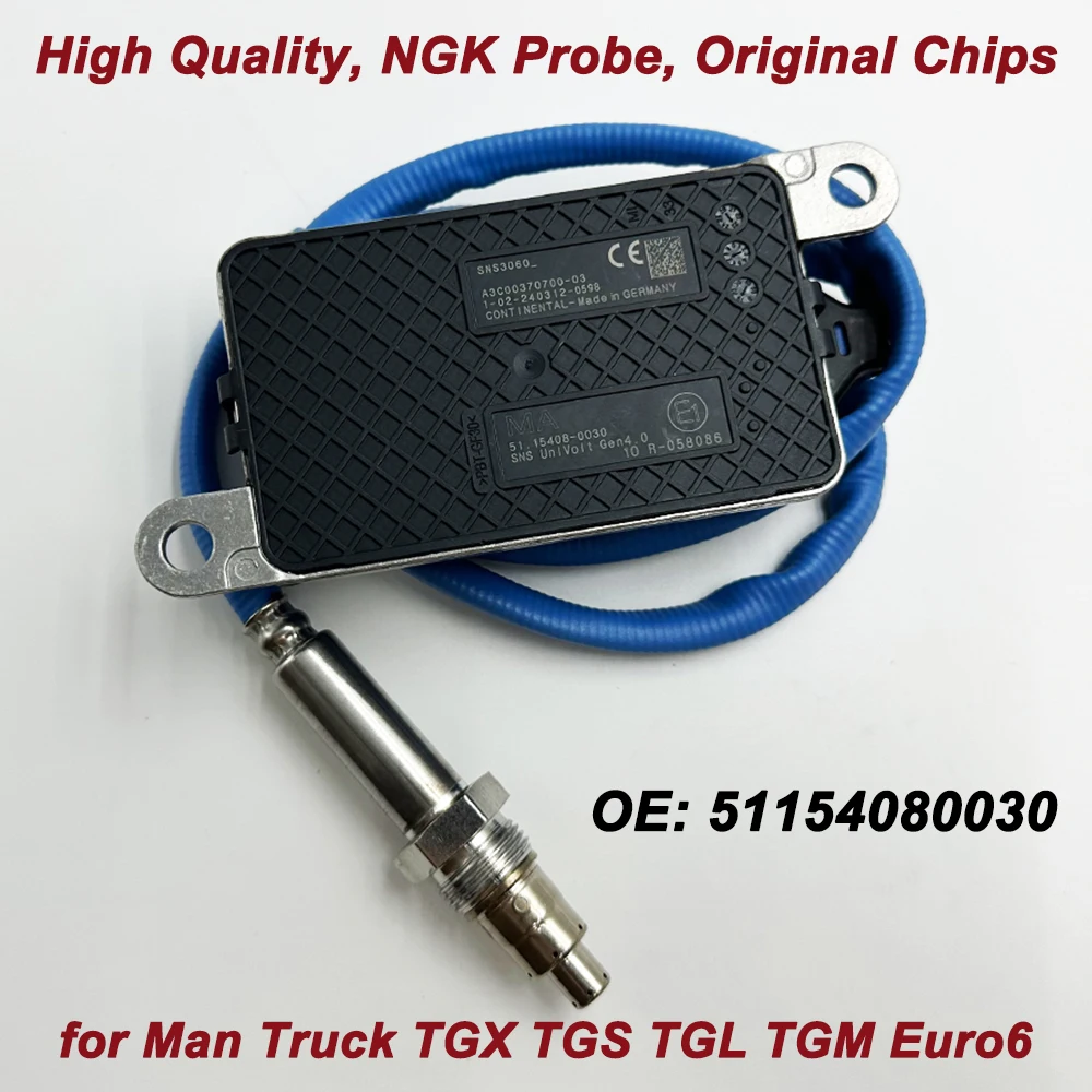 51154080030 High Quality for NGK Probe CONTINENTAL 51.15408-0030 Nitrogen Oxygen Sensor 24V For MAN Truck TGX TGS TGL TGM Euro6