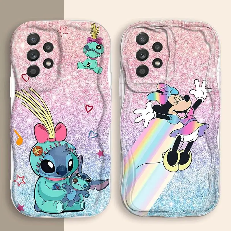 เคสโทรศัพท์ Disney Minnie Stitch สำหรับ Samsung Galaxy A12 A13 A14 A15 A22 A23 A25 A24 A32 A33 A34 A52 A71ฝา A54 A55 4G 5g