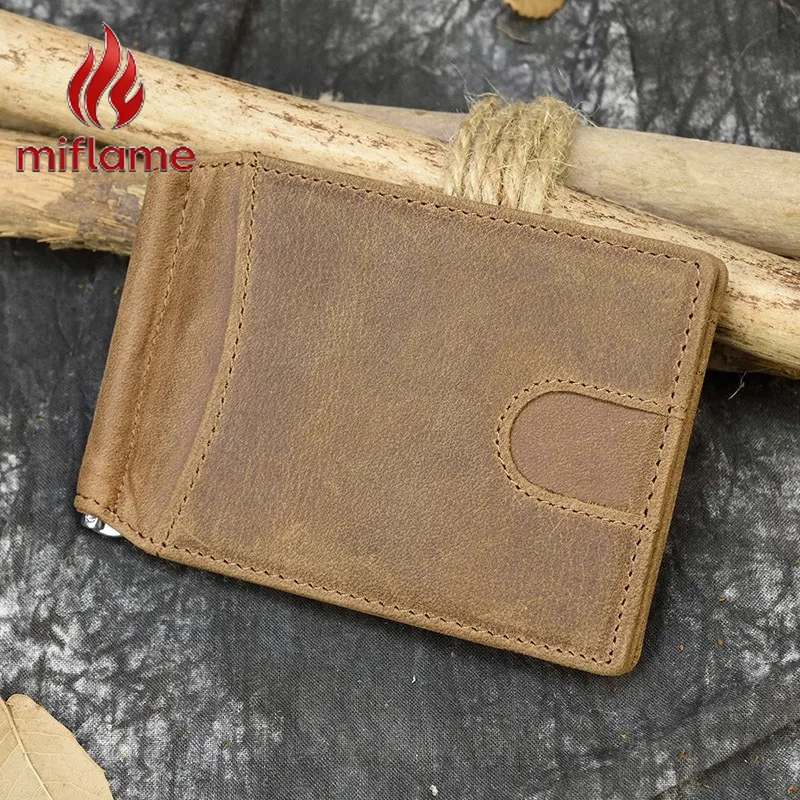 

Luxury Wallet Men's Genuine Crazy Horse Leather Purse Handbag Style Multiple Card Slots RFID Blocking Business Travel Fashion