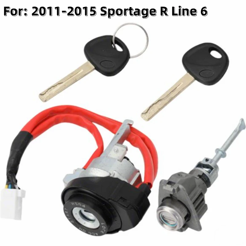 

XIEAILI OEM Полный комплект цилиндра дверного замка для 2011-2015 Kia Sportage R Line 6 с 2 шт. ключами зажигания, цилиндр замка левой двери