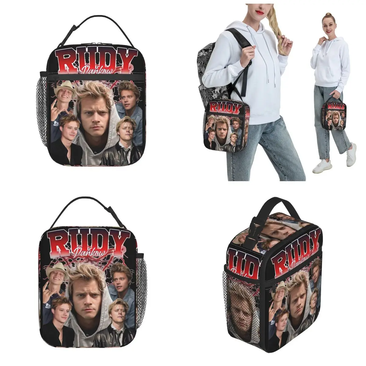 Rudy Pankow Retro Style Bootleg Thermal Insulated Lunch Bag School Portable Food Bag Container Men Women Thermal Cooler Food Box