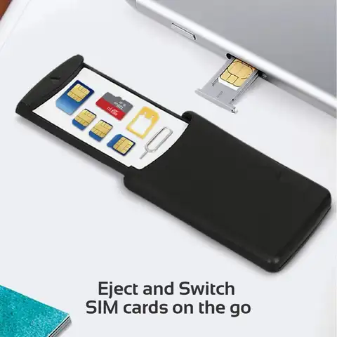 모바일 안전 케이스-SIM 카드 및 마이크로 SD 카드 보관, 마이크로 SIM 어댑터, 나노 SIM 어댑터, 핀 제거 포함