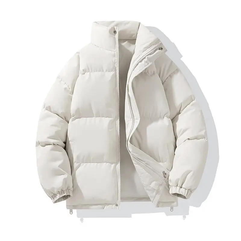 

​Heavyweight Men's Winter Coat Maillard Brown​ Thermal Padded Jacket Standing Collar Bread Loaf Silhouette