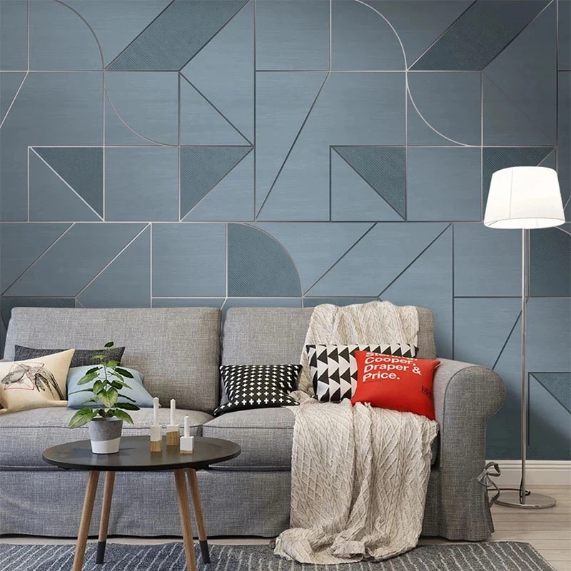 Customized Mural 3D Creative Geometric Lines Modern Silver Abstract Wallpaper Living room TV background wall bedroom restaurant