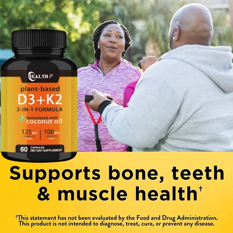 Vitamin K2+d3 Contains Organic Coconut Oil For Easier Absorption | 2-in-1 Supports Your Heart, Bones, And Teeth