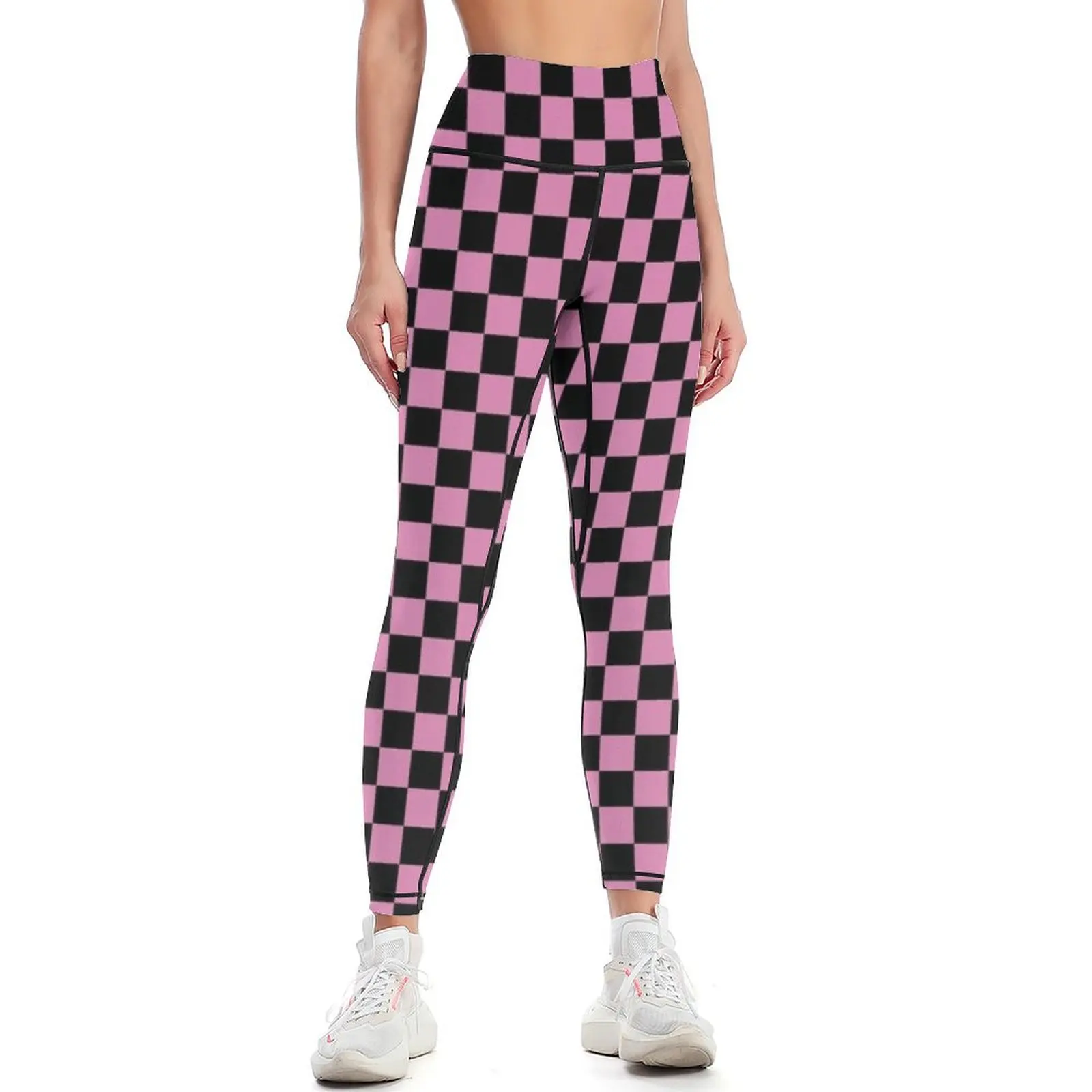 Pink Checkers Leggings Sweatpants sportswear for gym sports shirts gym Womens Leggings