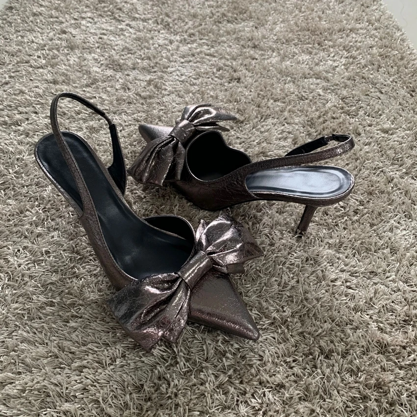 Women Butterfly Pumps Fashion Ankle Strap High Heel Shoe Woman Bridal Sandals Thin High Heels Spring Autumn Wedding Party Shoes