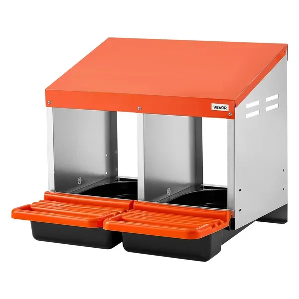 

Chicken Nesting Boxes, 2 Compartments, Easy Egg Collection, Wall Mount, Easy to Assemble, Galvanized Steel and High-Strength