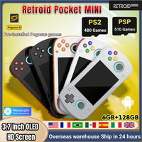 Retroid Pocket MINI Retro Handheld Game Video Player Console 3.7 Inch OLED HD Screen Android Gaming 6+128G WiFi PSP PS2 RP Gift