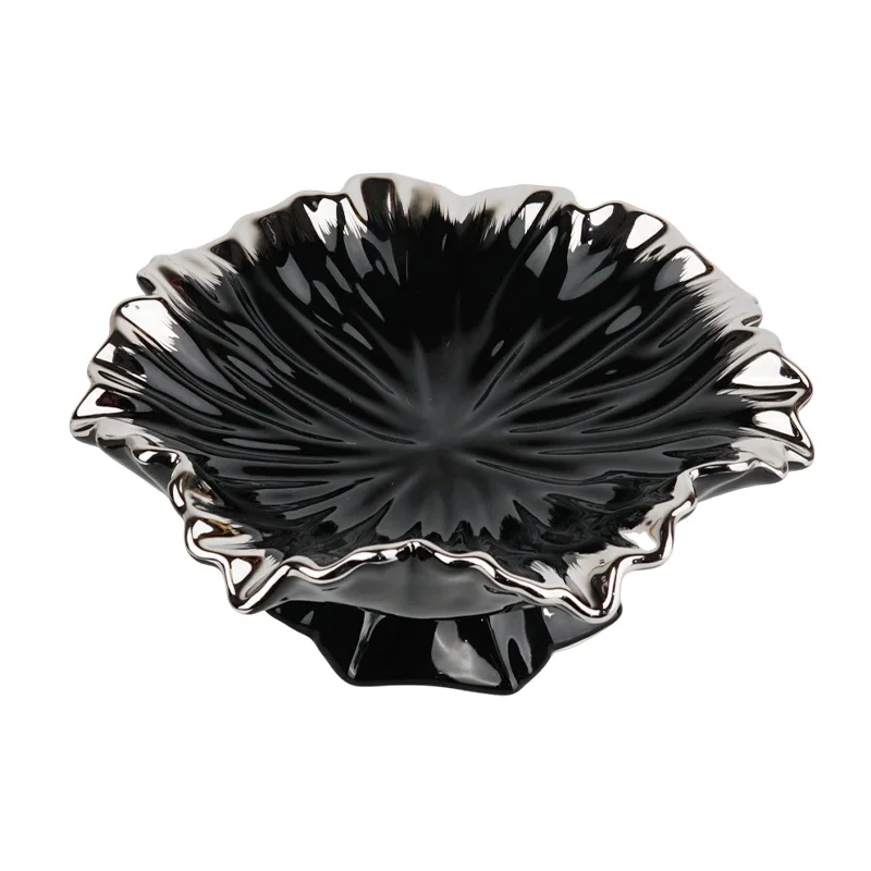 Modern Luxury Ceramic Fruit Bowl Candy Dish Aesthetic Snack Tray Coffee Table Centerpiece Living Room Kitchen Decor