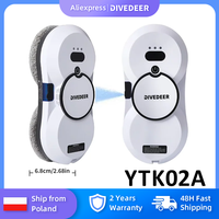 DIVEDEER White/Black Window Cleaning Robot High Suction Electric Window Cleaner Double-sided Glass Vacuum Cleaner Water Spray