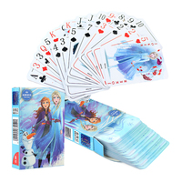 Frozen Princess Elsa Poker 54 Sheets Paper Cards Disney Minnie Mickey Family Recreation Board Game Texas Hold'em Magic Props Toy