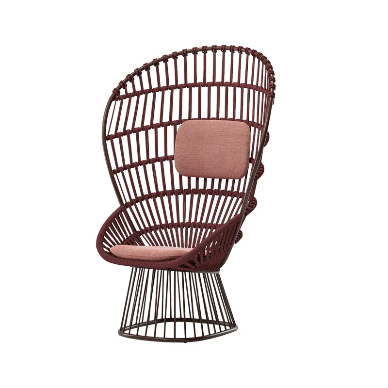 Outdoor balcony villa courtyard rattan chair sofa coffee table outdoor model room sales department rope chair
