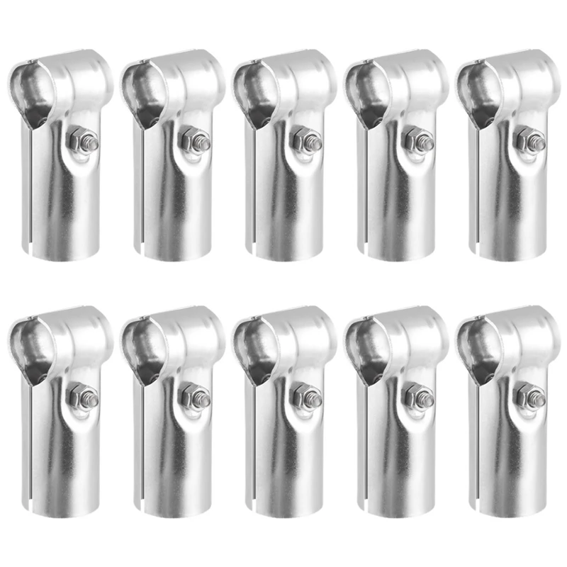 10 Packs T Pipe Clamps Heavy-Duty 201 Stainless Steel T Pipe Connectors Tee Chain Link Fence End Rails Clamps