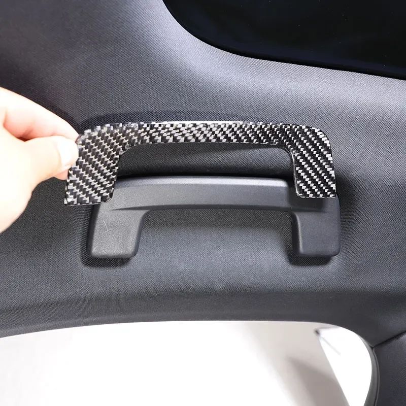 

For Porsche Taycan 2019 2020 2021 2022 Soft Carbon Fiber Car Roof Grab Handle Trim Sticker Car Accessories