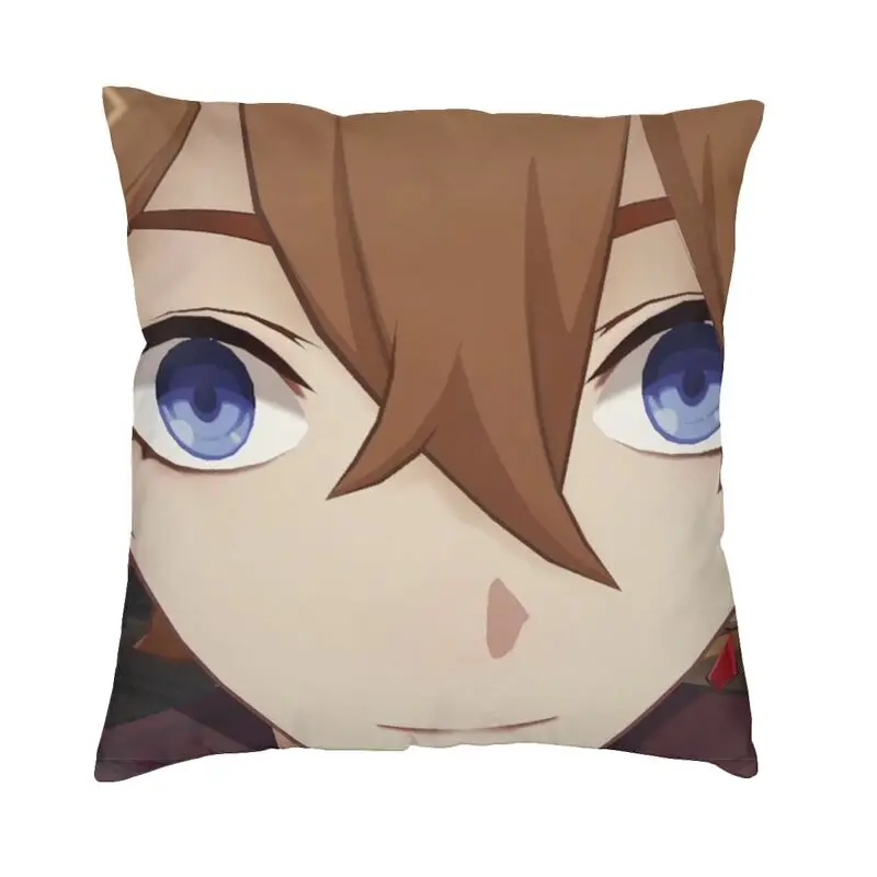 Tartaglia Childe Genshin Impact Square Pillow Case Decoration Anime Game Cushions Throw Pillow for Living Room Printing