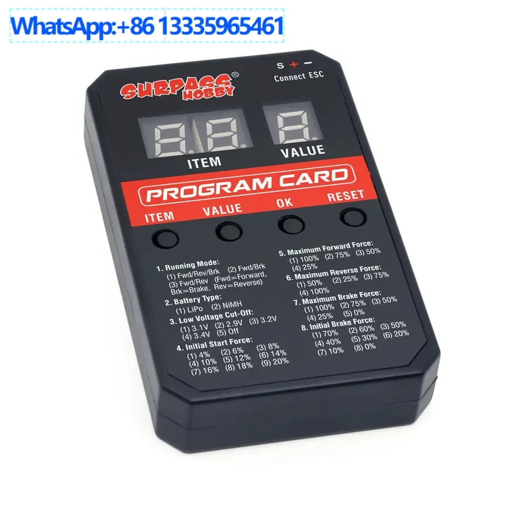 

2Pcs new digital tube multi-function second-generation digital programming card 13 functions, with 80AV2 ESC