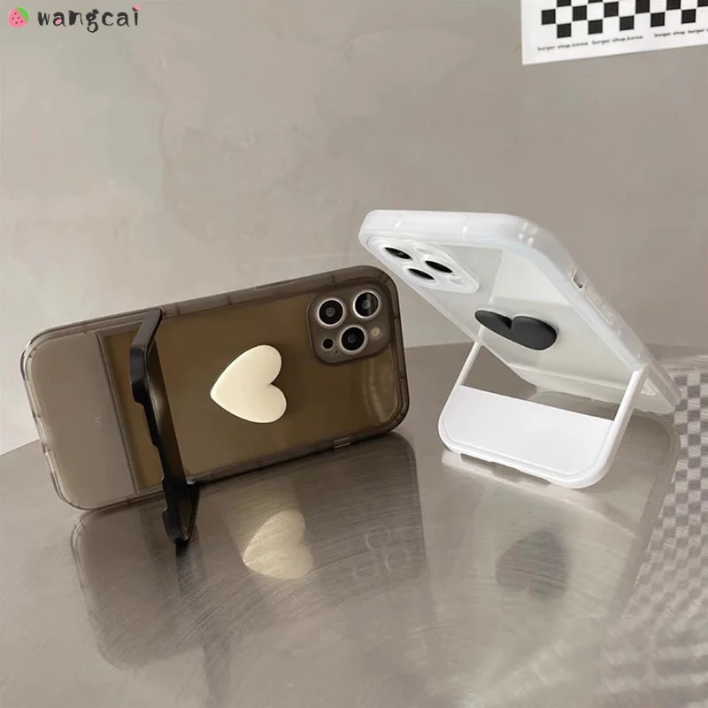 For Samsung Galaxy A14 A13 A31 A12 A21s A71 A51 A50 A50s A30s Phone Case Loving Love Heart Invisible Standing Holder Case Cover