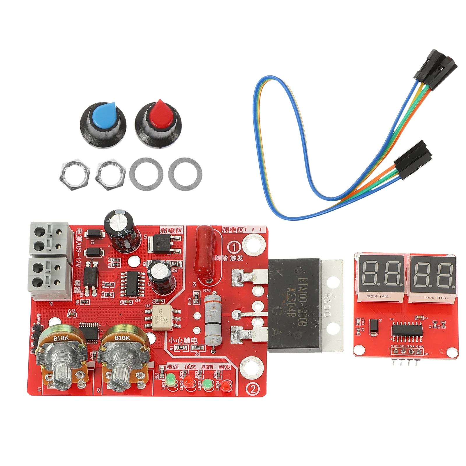 

Spot Welder Control Board 100A Digital Display Time Current Adjustable DIY Spot Welding Machine Controller Panel Reliable