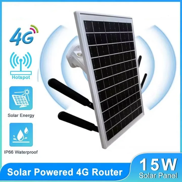 

15W 25600mAh Solar Panel Powered 4G LTE WiFi Router with SIM Card Slot Outdoor Wireless Router IP66 Waterproof for Mobile Device