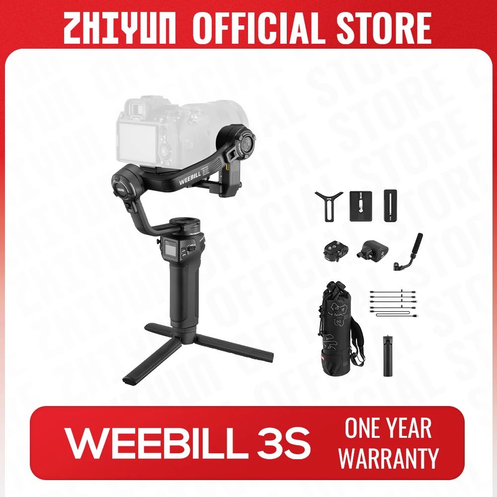 ZHIYUN Official WEEBILL 3S Handheld Camera Stabilizer 3-Axis Gimbal Bluetooth Shutter Gimbals for DSLR Mirrorless Cameras