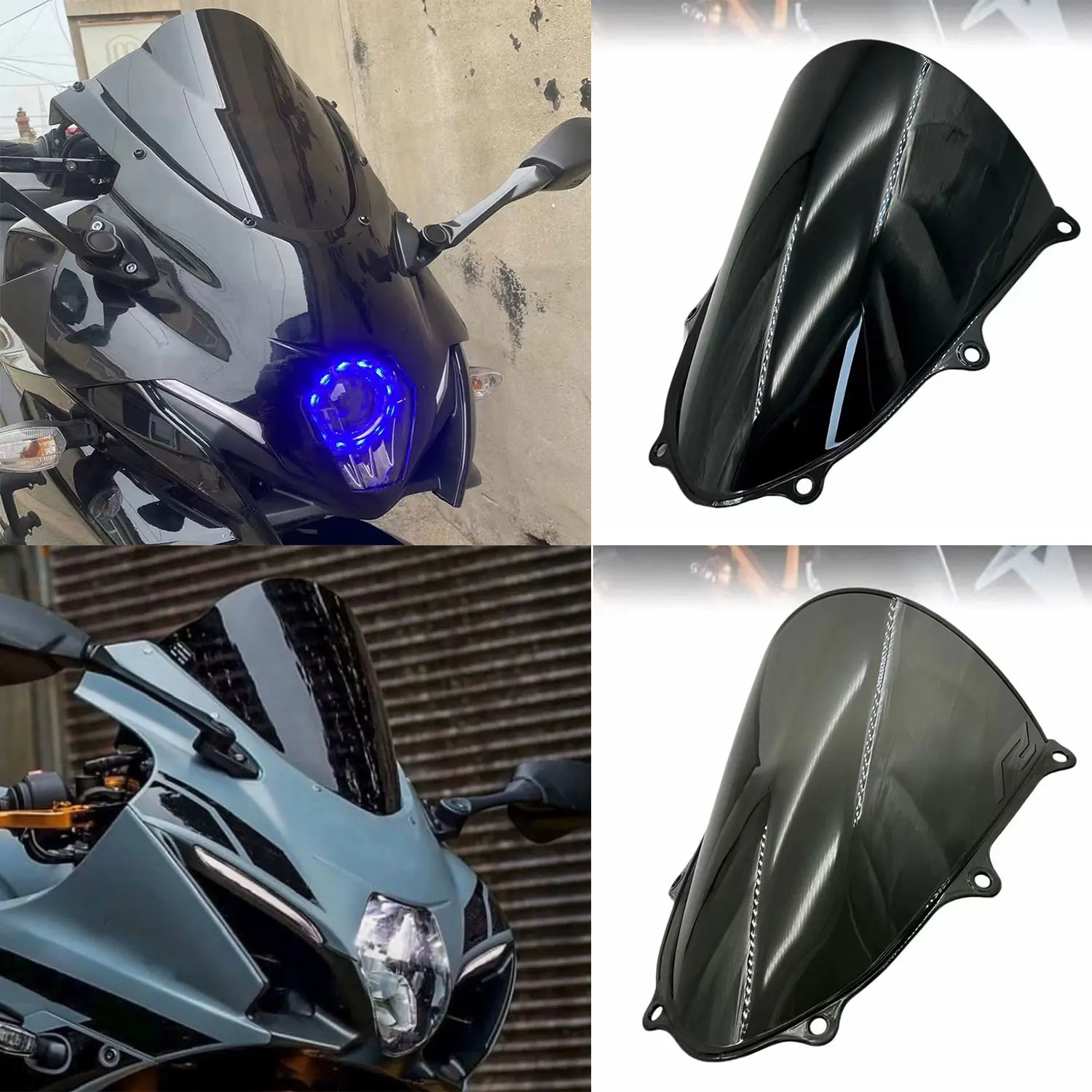 Für Suzuki GSXR1000 GSXR1000R GSX-R1000 K17 2017 2018-2022 2023 2024 Windschutzscheibe Windabweiser Double Bubble Windschutzscheibe